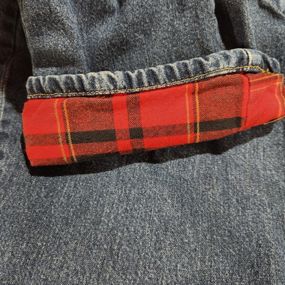 Cabela's Casuals Womens Red Fleece Lined Straight Blue Denim Jeans Size 12 - Picture 7 of 8